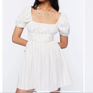 Striped white flory dress